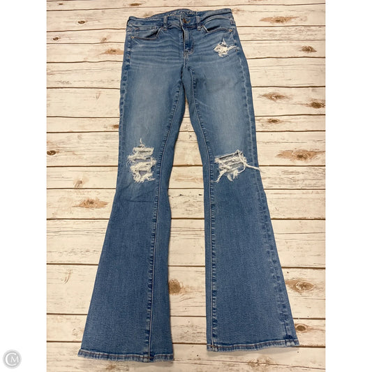 Jeans Skinny By American Eagle In Blue Denim, Size: 8l
