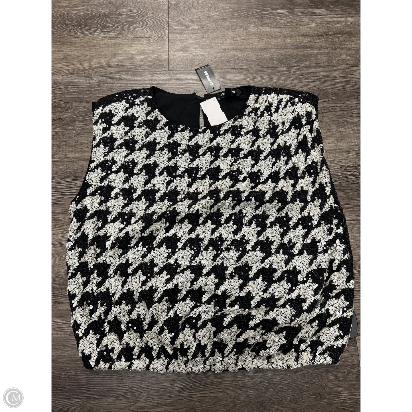 Top Sleeveless By Express In Black & White, Size: M