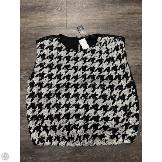 Top Sleeveless By Express In Black & White, Size: M