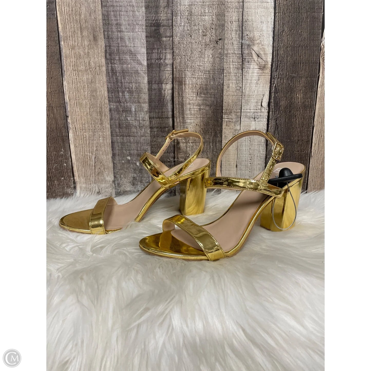 Sandals Heels Block By Bp In Gold, Size: 8.5