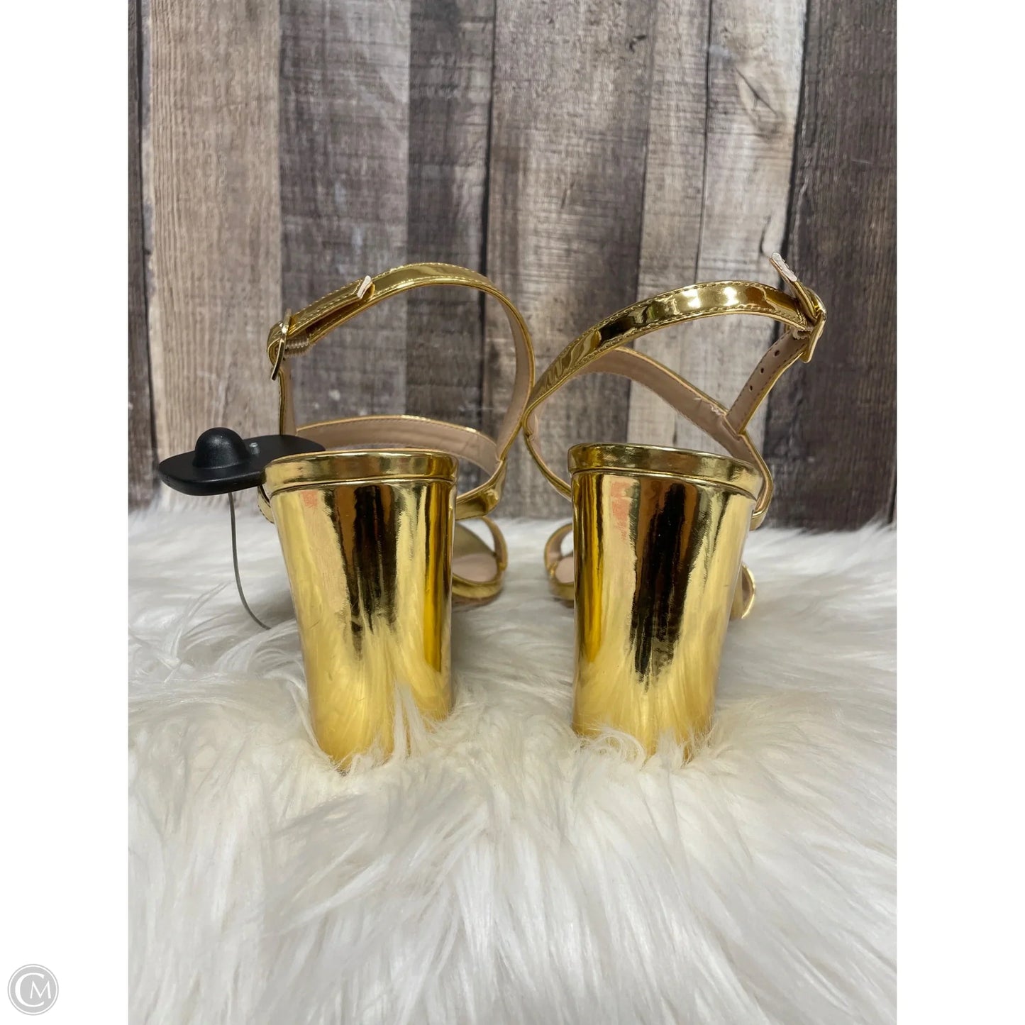 Sandals Heels Block By Bp In Gold, Size: 8.5