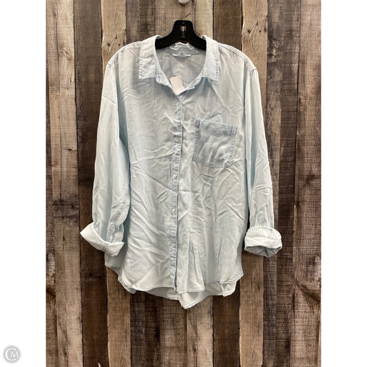 Top Long Sleeve By Time And Tru In Blue, Size: Xxl