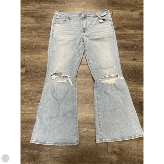 Jeans Flared By American Eagle In Blue Denim, Size: 18