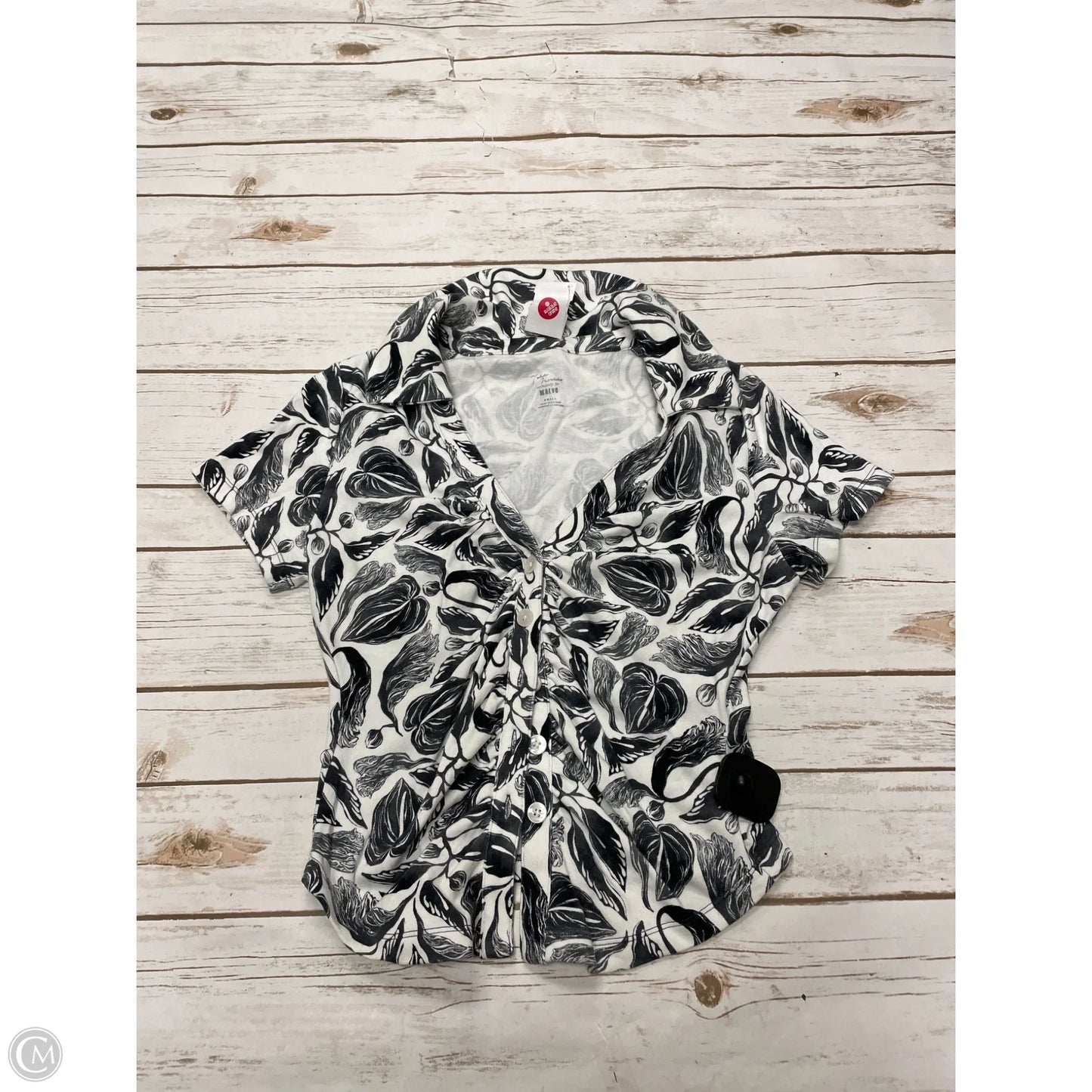 Top Short Sleeve By Maeve In Black & White, Size: S
