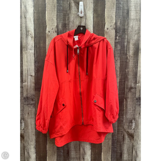 Athletic Jacket By Chicos In Orange, Size: L