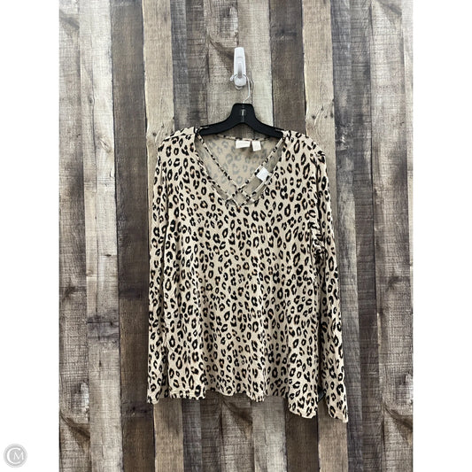 Top Long Sleeve By Chicos In Multi-colored, Size: L