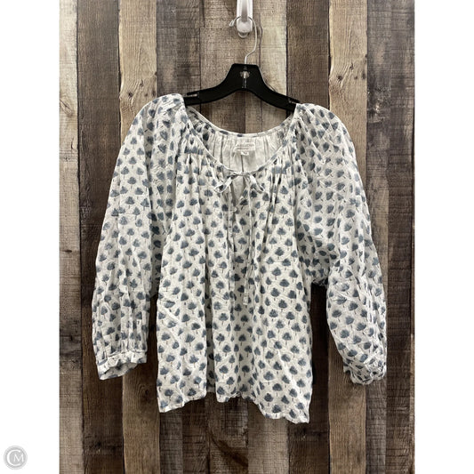 Top Long Sleeve By Cme In Blue & White, Size: Xs