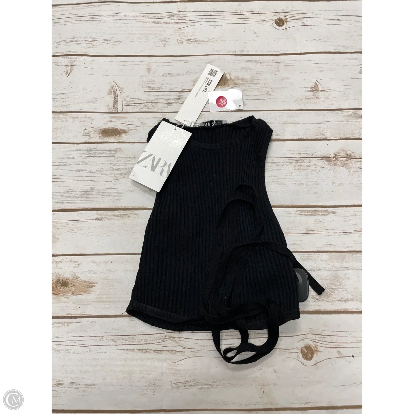 Top Sleeveless By Zara In Black, Size: M