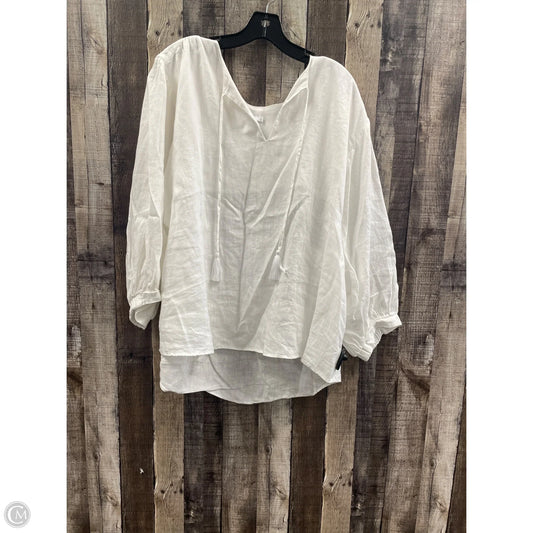 Top 3/4 Sleeve By Chicos In White, Size: Xxl