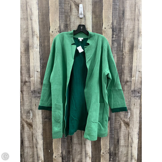 Sweater Cardigan By J. Jill In Green, Size: 2x