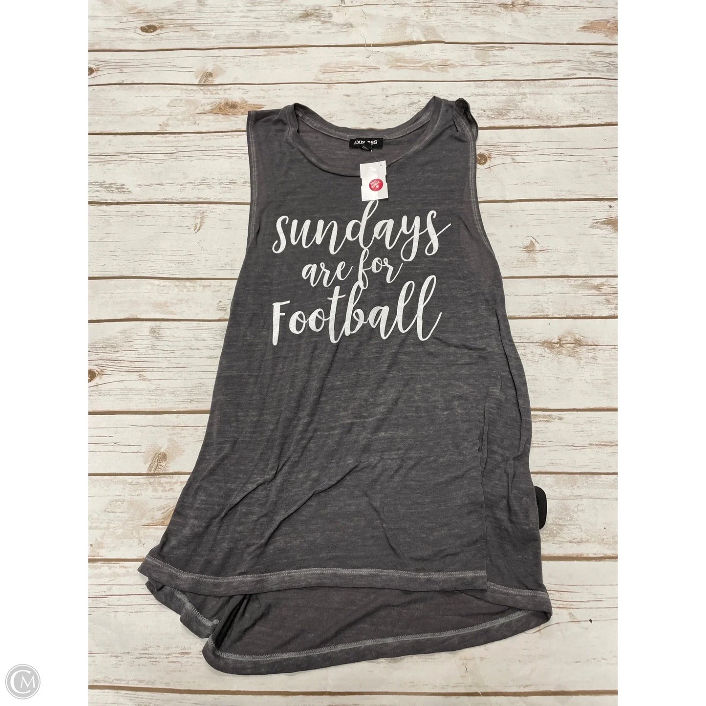 Top Sleeveless By Express In Grey & White, Size: S