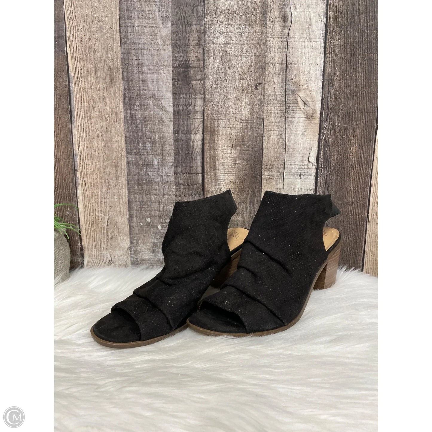 Sandals Heels Kitten By Time And Tru In Black, Size: 8.5