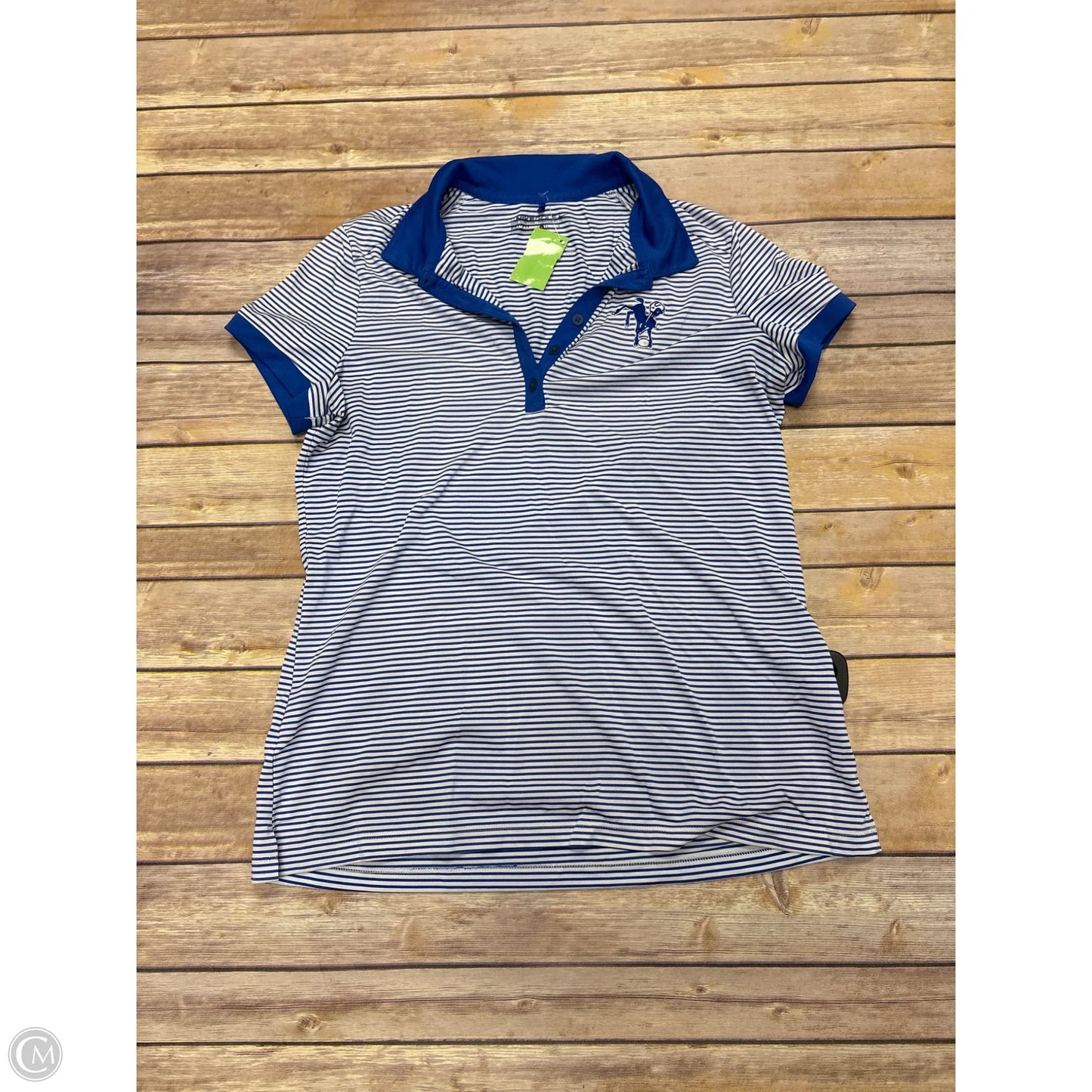 Athletic Top Short Sleeve By Nike Apparel In Blue & White, Size: L
