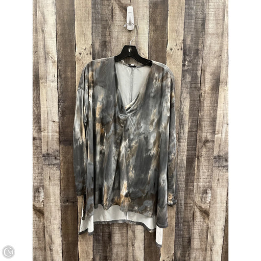 Top Long Sleeve By White Birch In Grey, Size: L