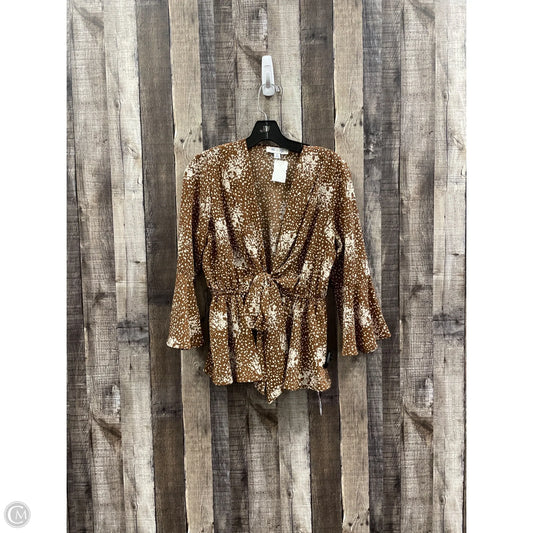 Top Long Sleeve By She + Sky In Bronze, Size: S