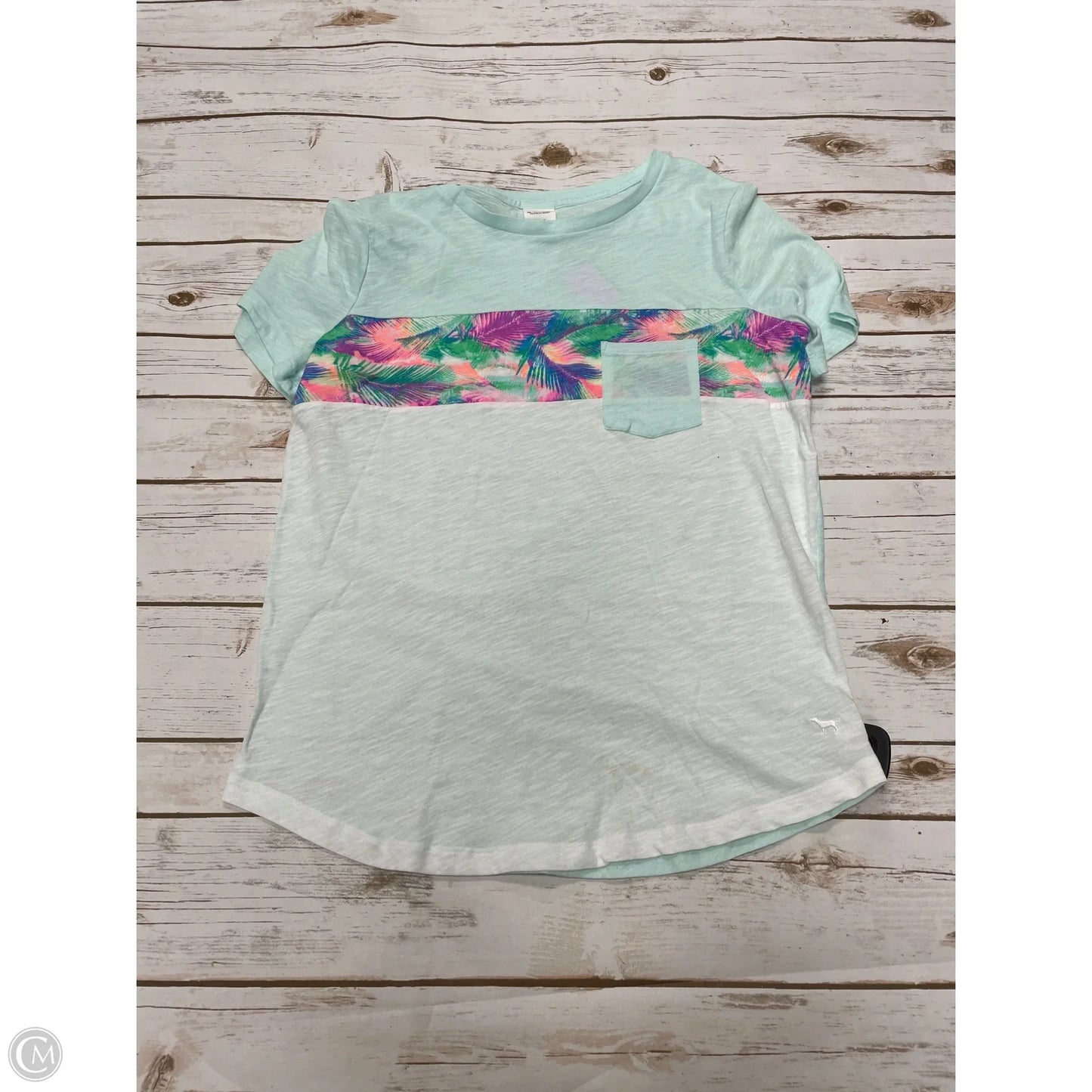 Top Short Sleeve By Pink In Green, Size: L