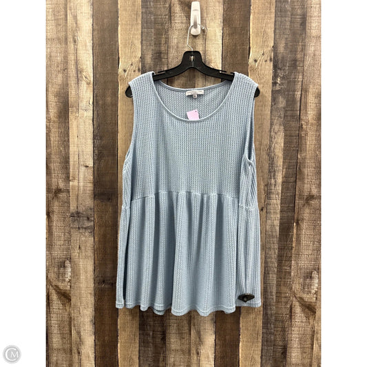 Top Sleeveless By Chicsoul In Blue, Size: 3x