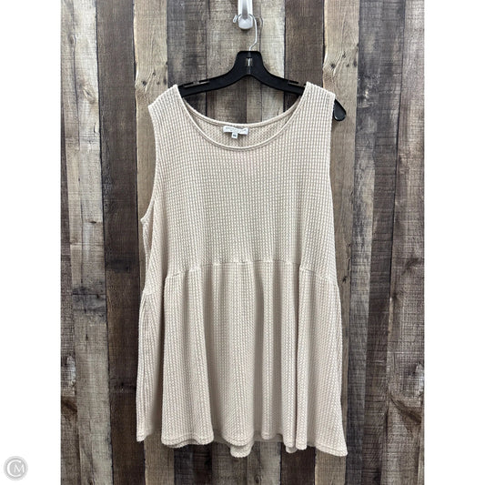 Top Sleeveless By Chicsoul In Tan, Size: 3x