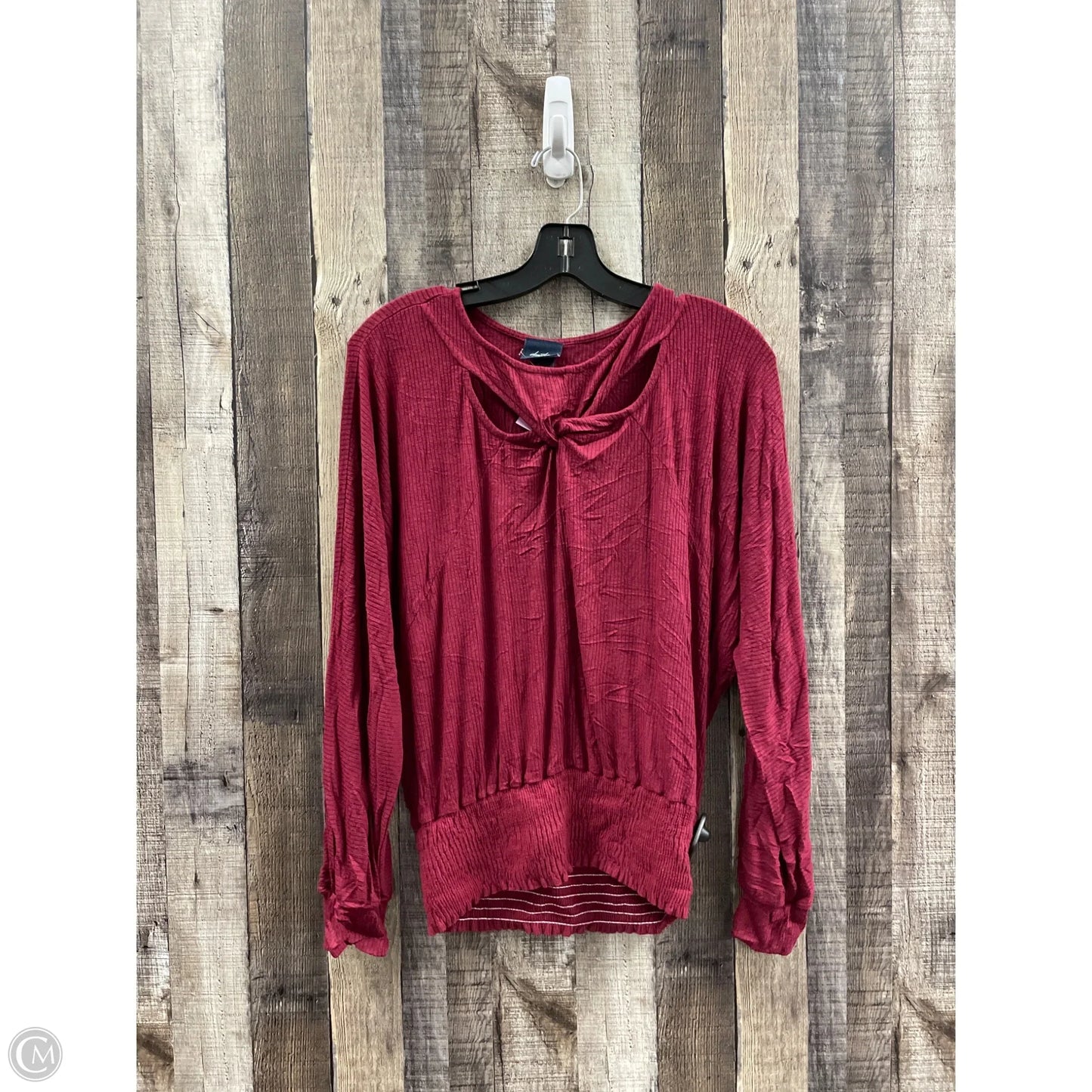 Top Long Sleeve By Daytrip In Maroon, Size: M