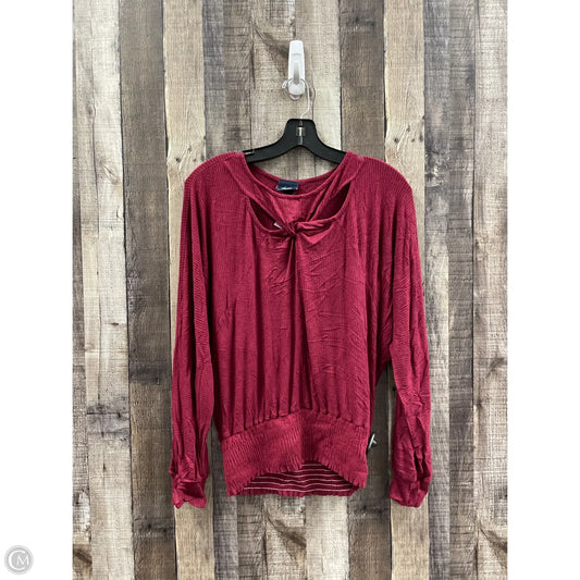 Top Long Sleeve By Daytrip In Maroon, Size: M