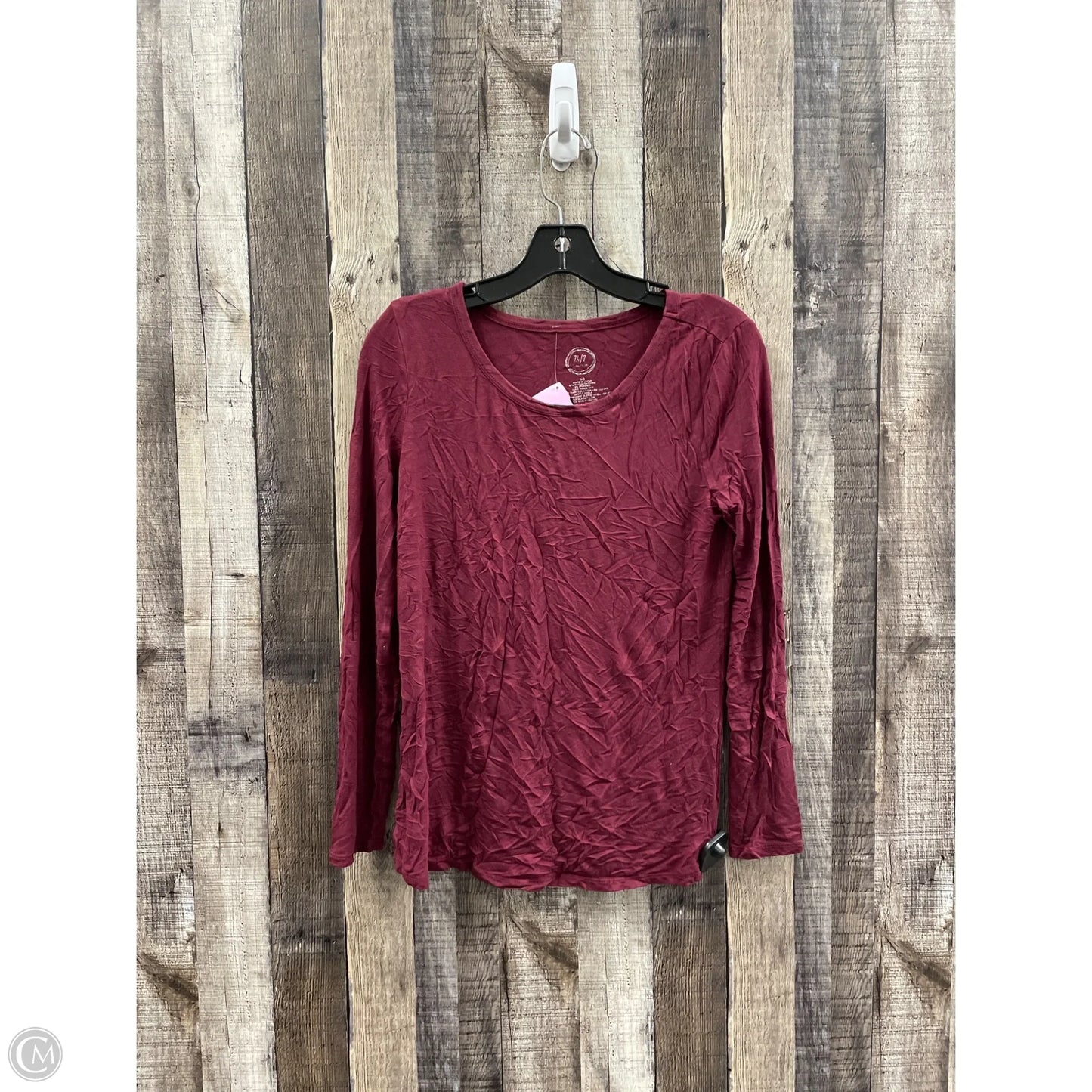 Top Long Sleeve By Maurices In Maroon, Size: Xs