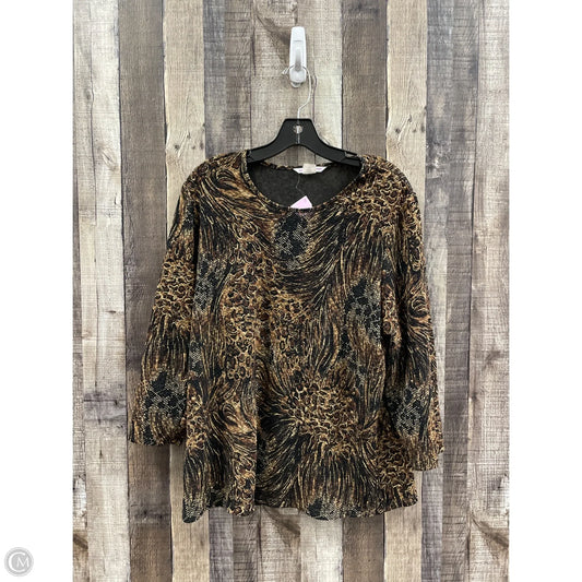 Top Long Sleeve By Allison Daley In Animal Print, Size: L