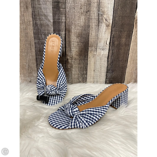 Sandals Heels Kitten By J. Crew In Plaid Pattern, Size: 7.5