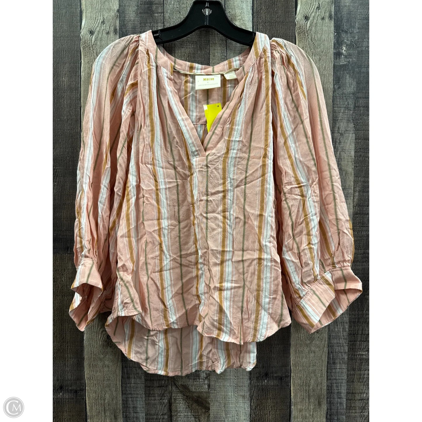 Top Long Sleeve By Maeve In Pink, Size: Xs