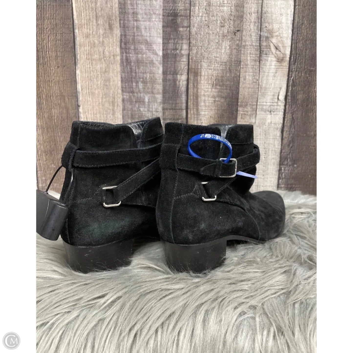 Boots Luxury Designer By Yves Saint Laurent In Black, Size: 7.5