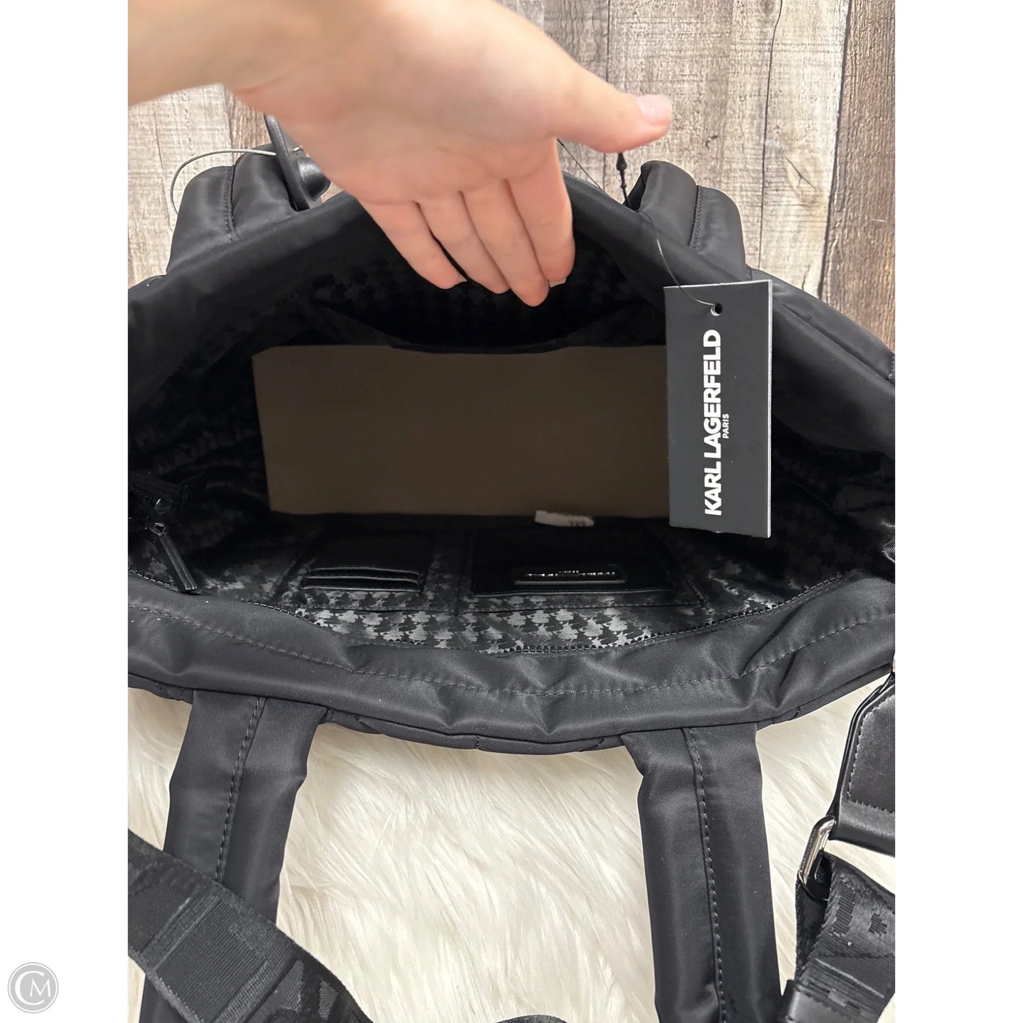 Tote Designer By Karl Lagerfeld, Size: Large
