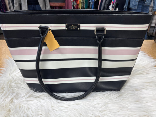 Handbag Designer By Kate Spade In Black & White, Size:Medium
