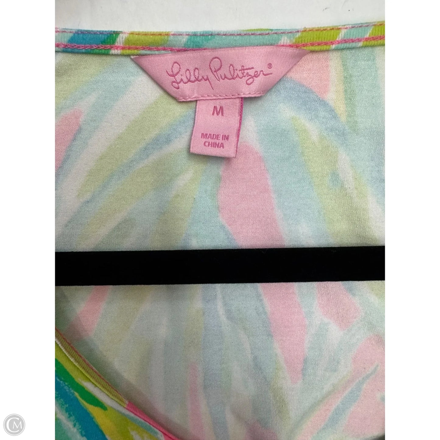 Romper Designer By Lilly Pulitzer In Green & Pink, Size: M