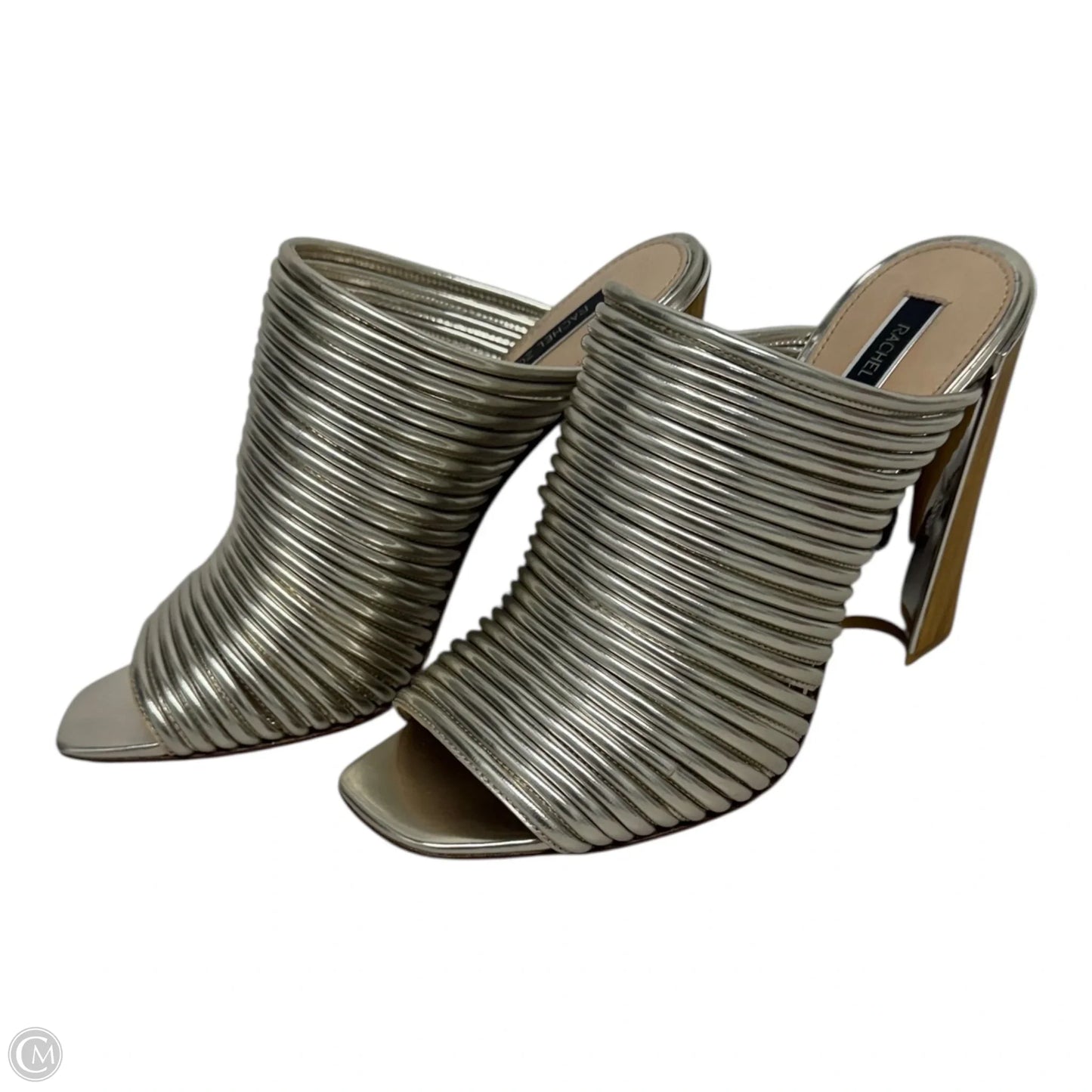 Sandals Heels Block By Rachel Zoe In Silver, Size: 9