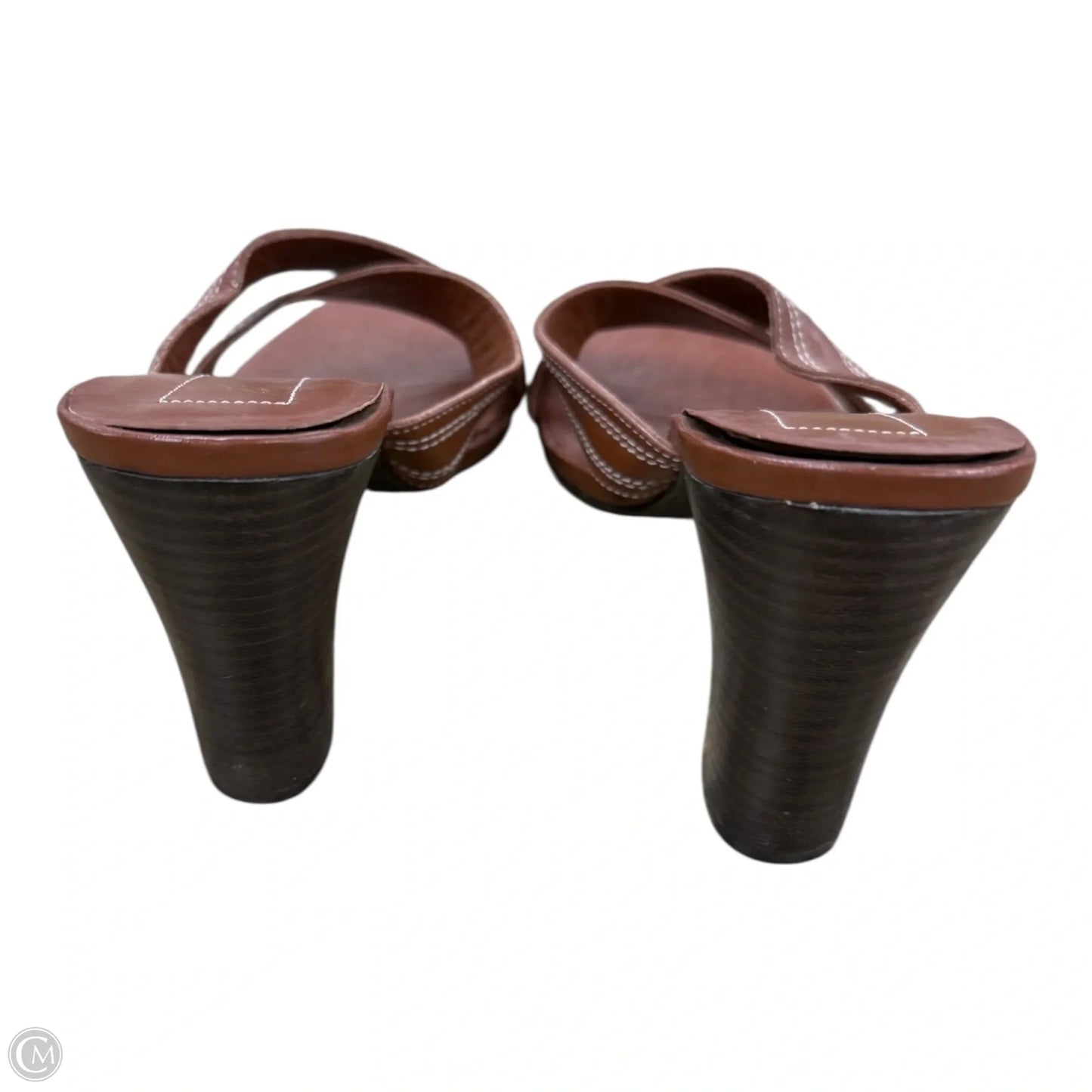 Sandals Heels Block By Clothes Mentor In Brown, Size: 9