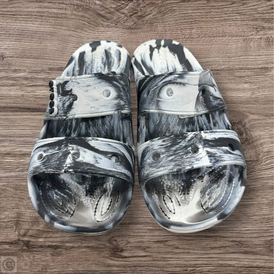 Sandals Sport By Crocs In Black & White, Size: 9