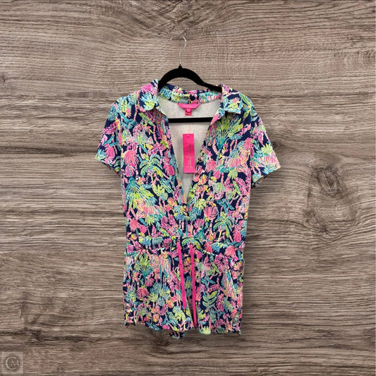 Romper Designer By Lilly Pulitzer In Blue & Pink, Size: L