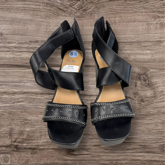 Sandals Heels Wedge By Report In Black, Size: 8.5