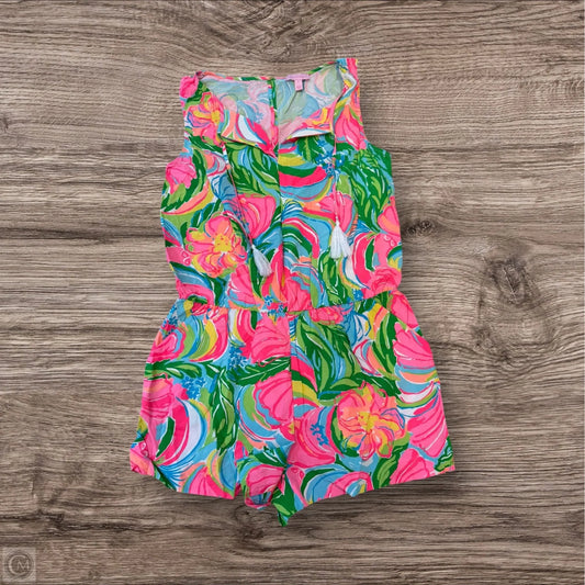 Romper Designer By Lilly Pulitzer In Green & Pink, Size: L