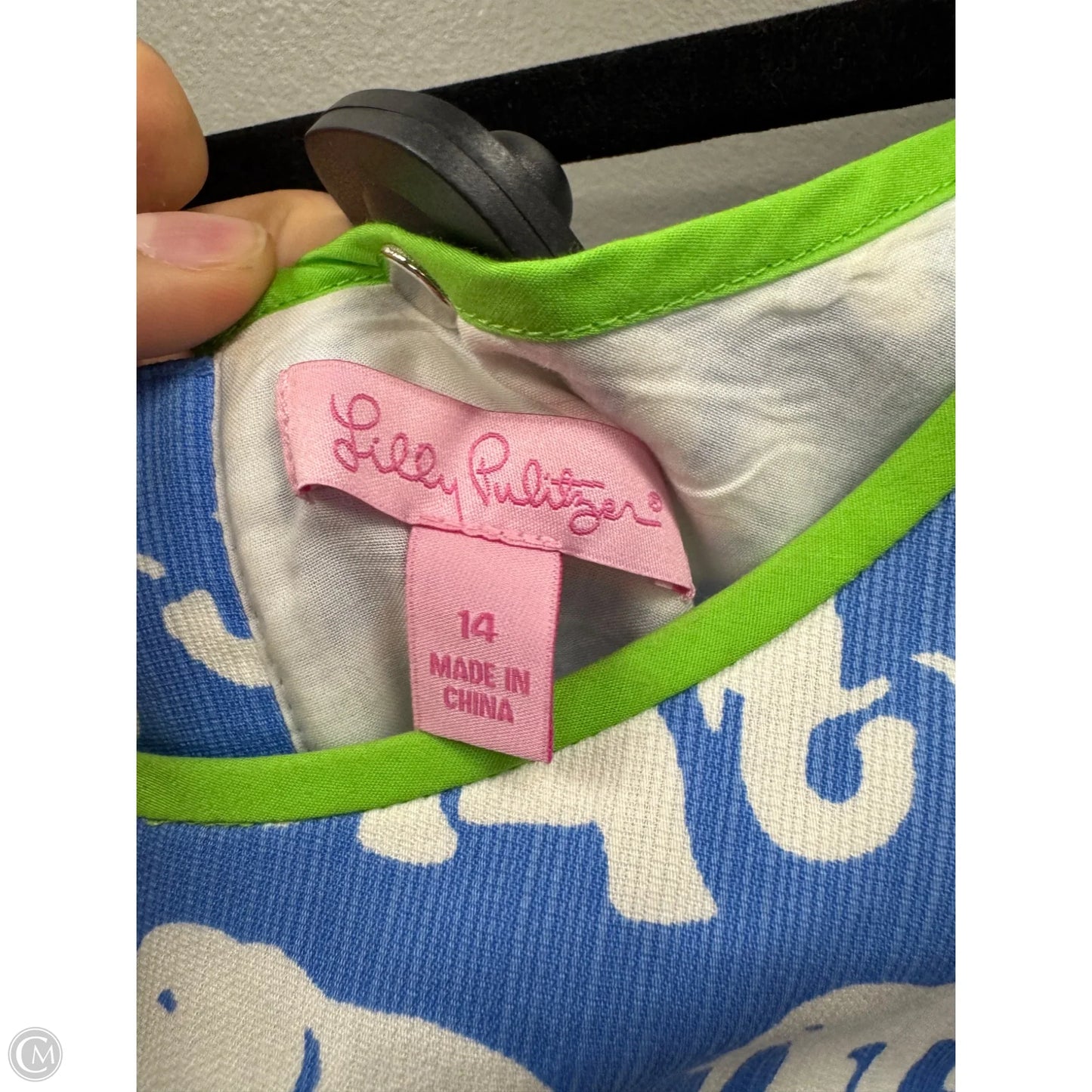 Dress Designer By Lilly Pulitzer In Blue & Green, Size: 14