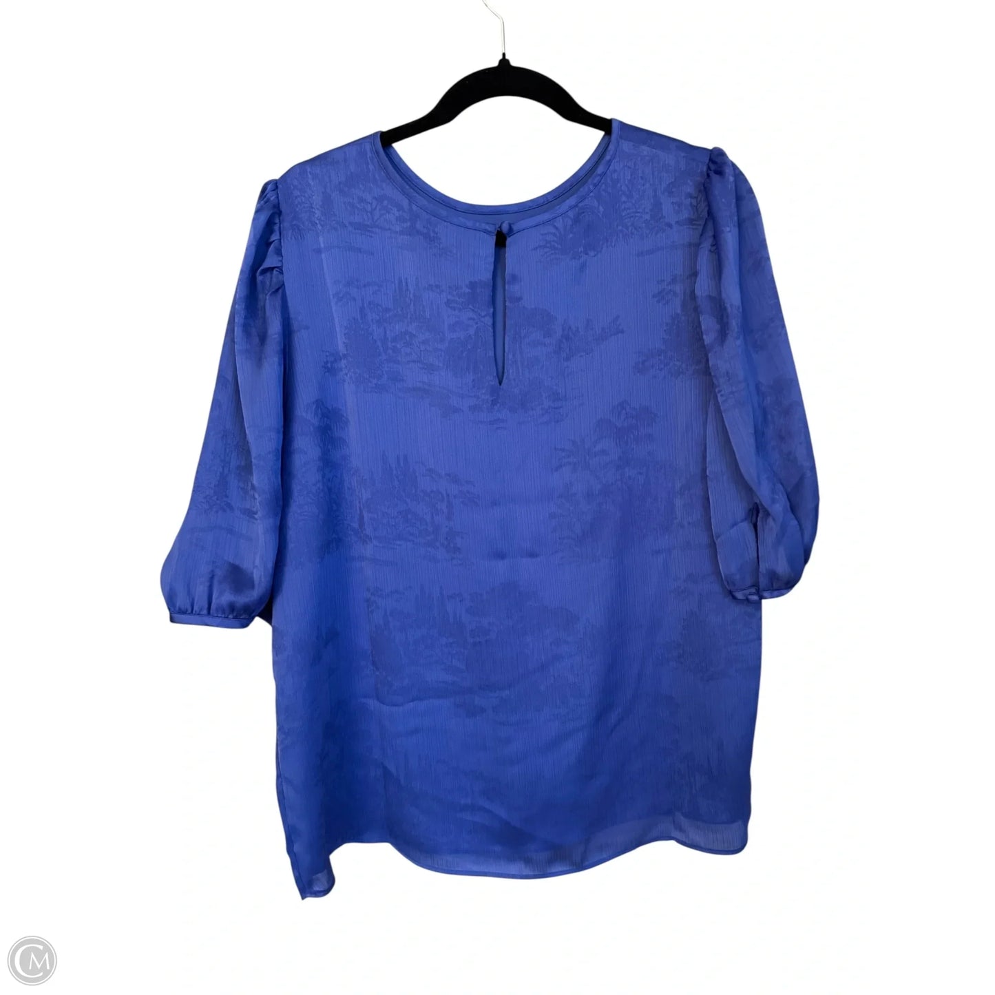 Blouse 3/4 Sleeve By Ann Taylor In Blue, Size: L