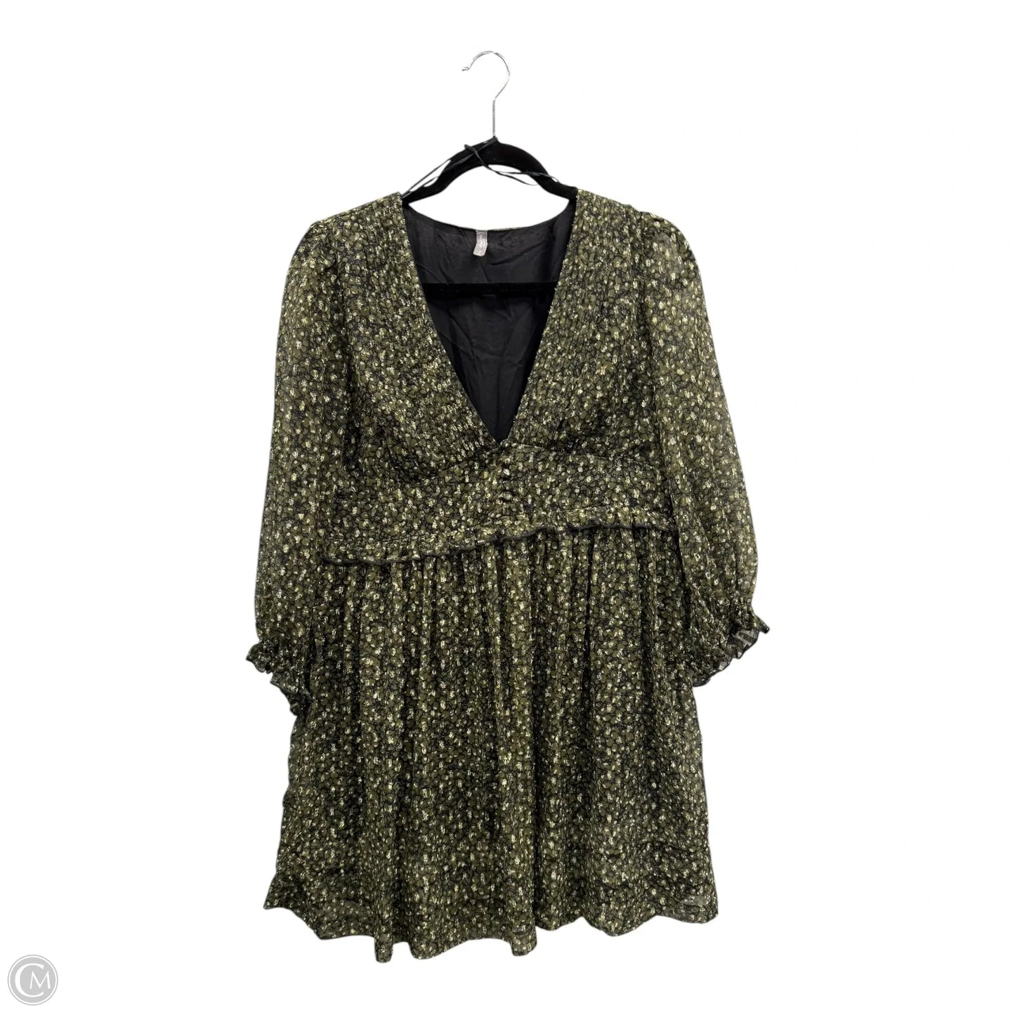 Dress Casual Short By Urban Outfitters In Gold & Green, Size: S