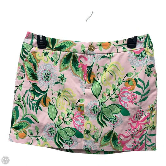 Skirt Designer By Lilly Pulitzer In Green & Pink, Size: 4