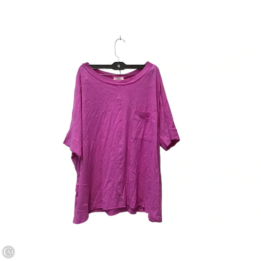 Top Short Sleeve By Andree By Unit In Pink, Size: 1x