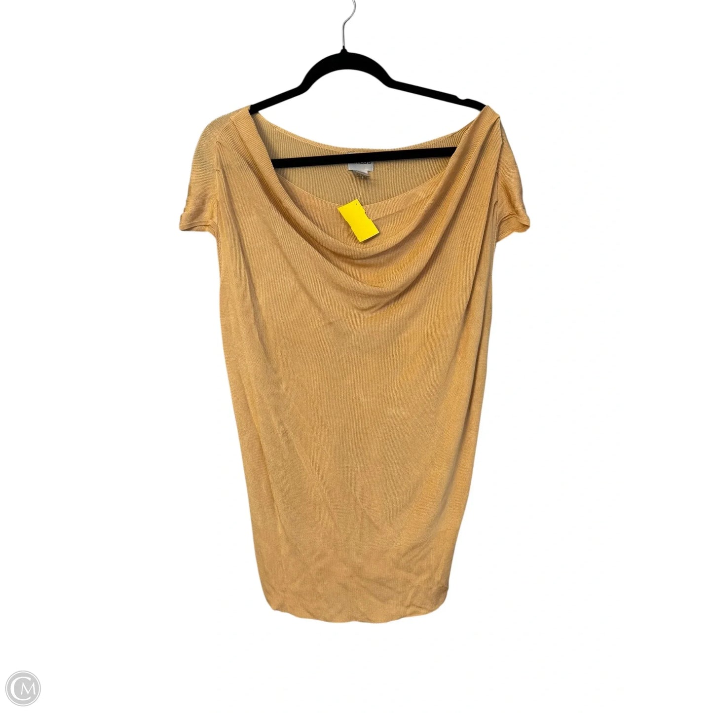 Top Short Sleeve By Chicos In Gold, Size: L