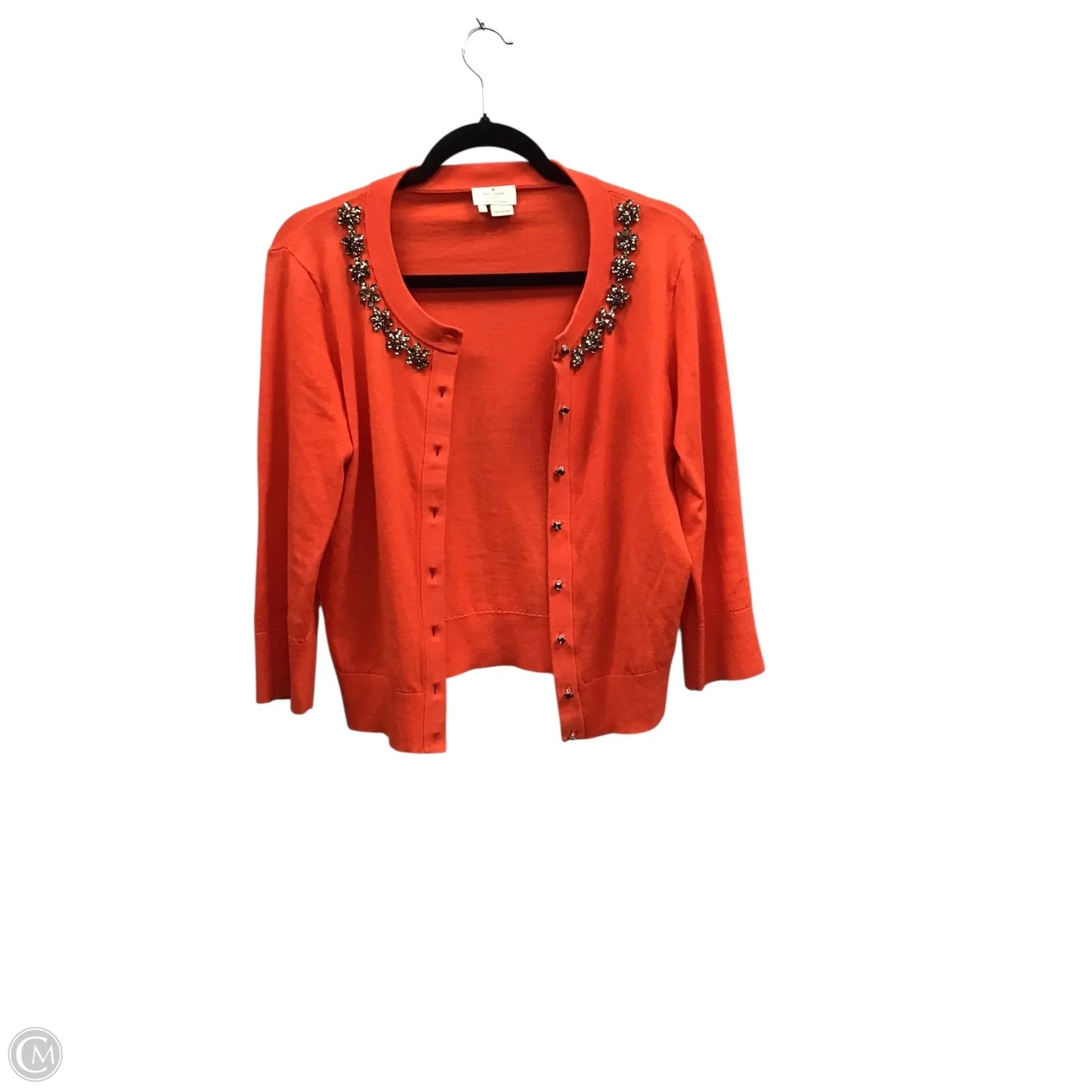 Sweater Cardigan Designer By Kate Spade In Orange, Size: M