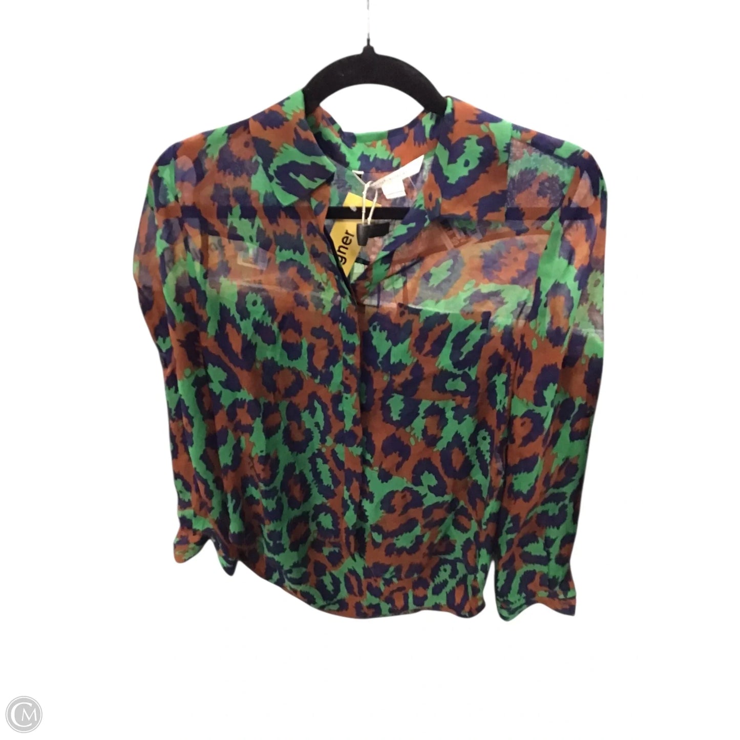 Blouse Designer By Diane Von Furstenberg In Brown & Green, Size: 0