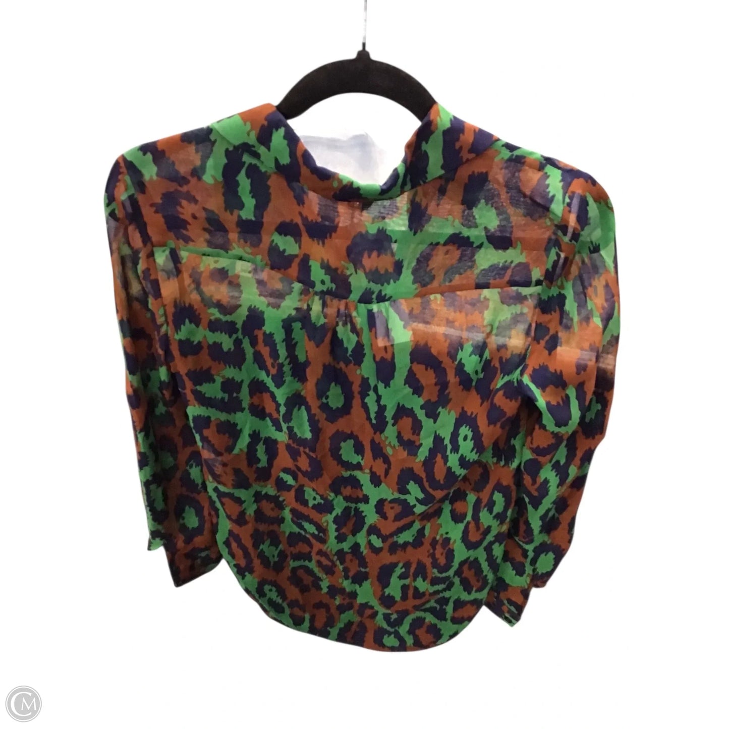 Blouse Designer By Diane Von Furstenberg In Brown & Green, Size: 0