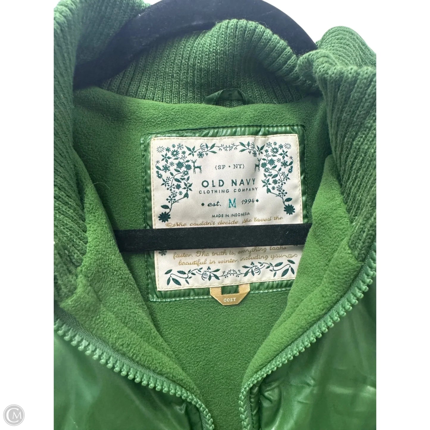 Vest Puffer & Quilted By Old Navy In Green, Size: M
