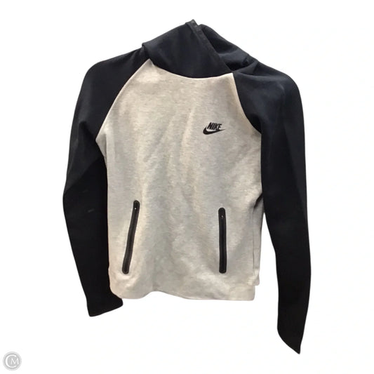Athletic Sweatshirt Hoodie By Nike Apparel In Black & Grey, Size: S