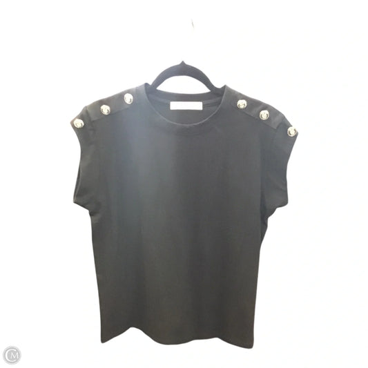 Top Short Sleeve By Clothes Mentor In Black & Silver, Size: M
